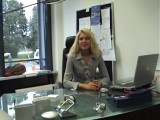 German secretary has fun alone in her office